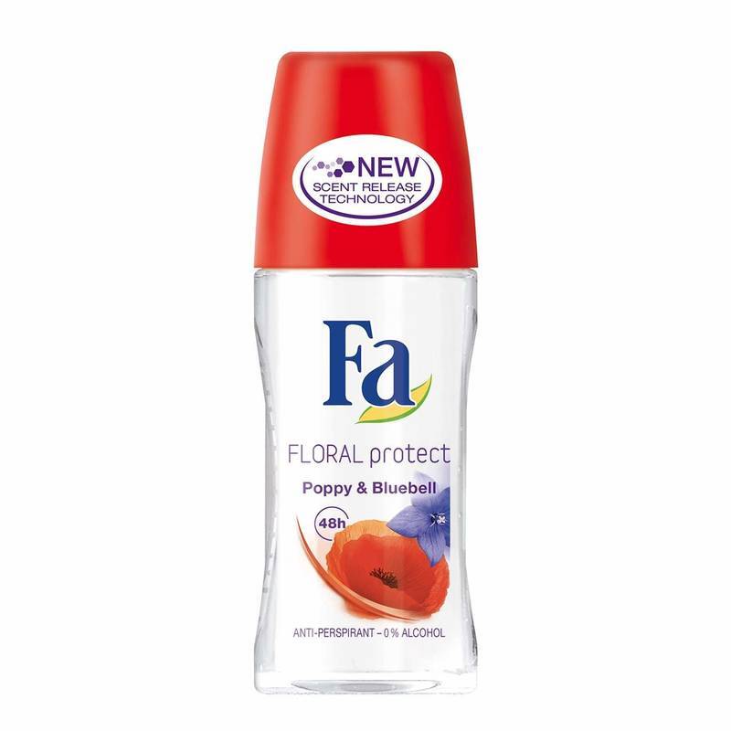 Fa Roll On 50ml Floral Protect Poppy & Bluebell