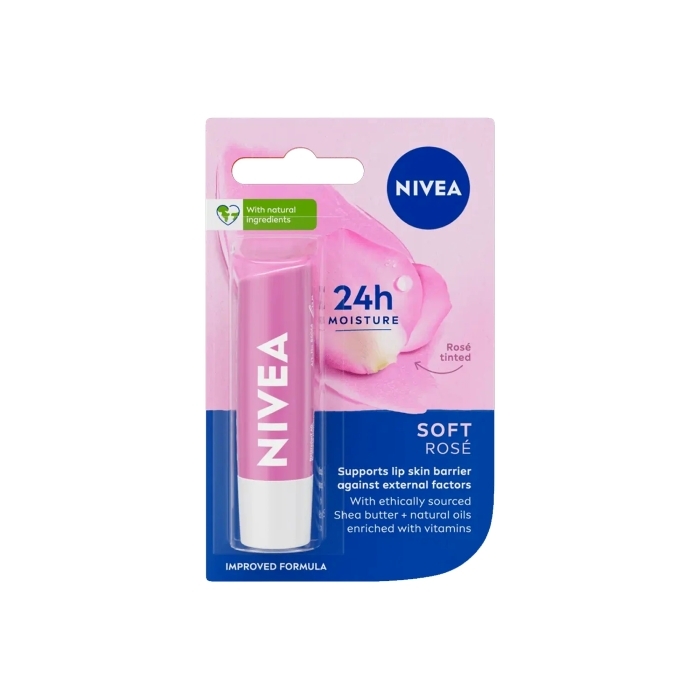 Nivea lip balm soft rose tint