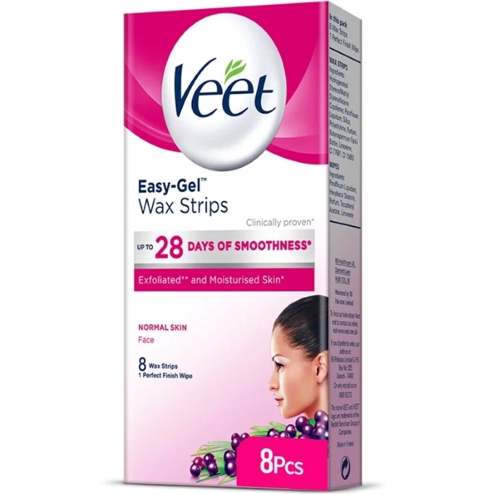 Veet Pak Face Wax Strips 8cs Normal